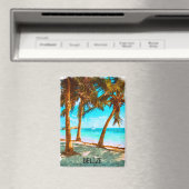 Stijlvolle Belize Tropical Beach Waterverf Magneet (Insitu (Vaatwasser))