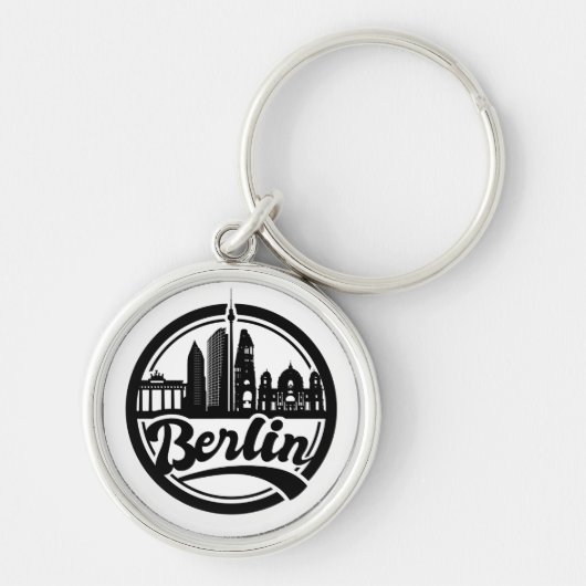 Stijlvolle Berlijnse stad Logo Sleutelhanger (Voorkant)