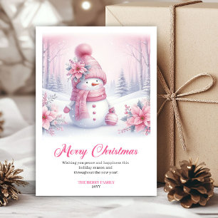 Stijlvolle Besneeuwde Bos Kinderen Digitale Kerstk Feestdagenkaart