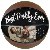 Stijlvolle Best Daddy Ever Brushed Effect Foto Basketbal (Voorkant)
