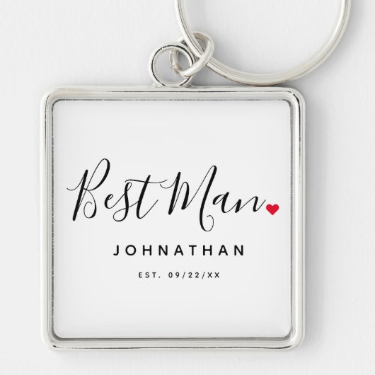 Stijlvolle Best Man Bruiloft Sleutelhanger (Voorkant)