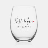 Stijlvolle Best Man Huwelijkscadeau Wijnglas Zonder Voet (Voorkant)
