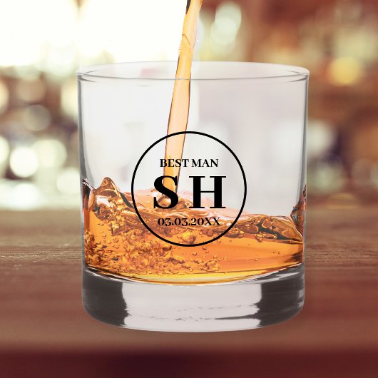 Stijlvolle Best Man voorstel gepersonaliseerde Ini Whisky Glas