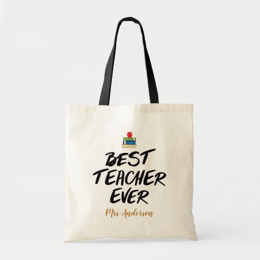 Stijlvolle beste leraar in Apple-Waterverf Tote Bag (Voorkant)