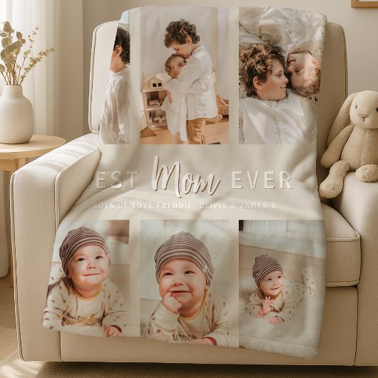 Stijlvolle Beste Moeder Ooit 6 Foto  Fleece Deken