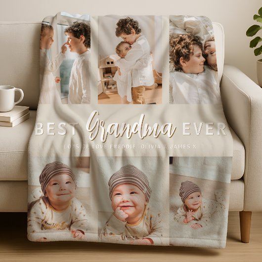 Stijlvolle Beste Oma Ooit 6 Foto Fleece Deken