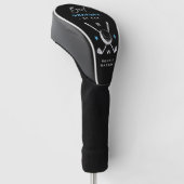 Stijlvolle 'Beste opa bij Par' Monogram Golfheadcover (Schuin)