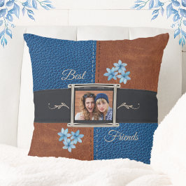 Stijlvolle Bestie Gift Sierkussen BFF blauw, bruin