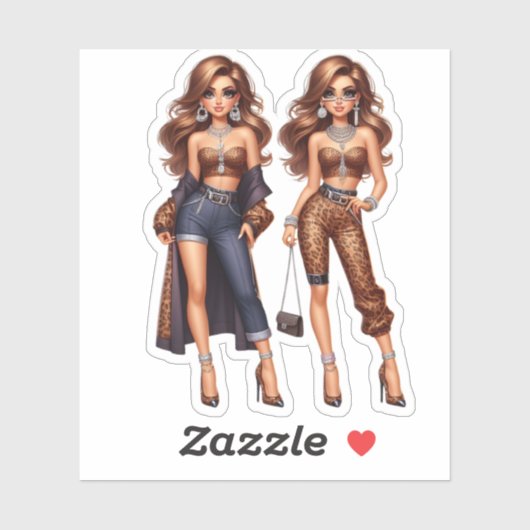 stijlvolle besties sticker (Vel)