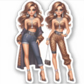 stijlvolle besties sticker (Voorkant)