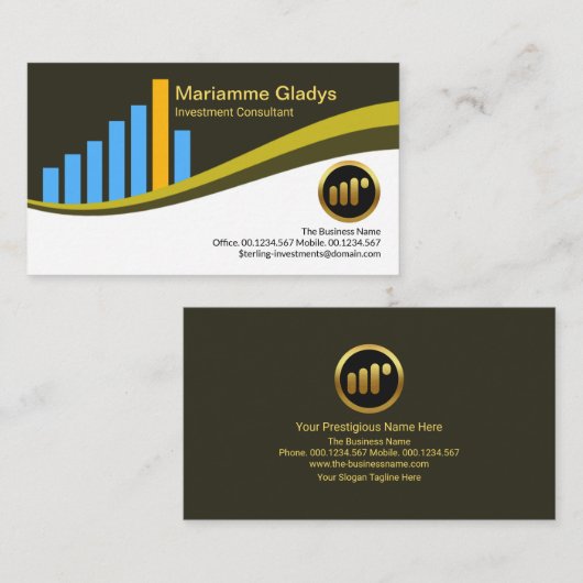 Stijlvolle beurs City Block Graph Financial Visitekaartje (Voorkant / Achterkant)