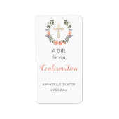 Stijlvolle bevestiging Floral Cross-Hand Sanitizer Etiket (Voorkant)