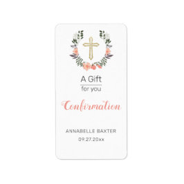 Stijlvolle bevestiging Floral Cross-Hand Sanitizer Etiket