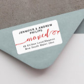 Stijlvolle bewegende nieuwe adres Cherry Red kalli Etiket