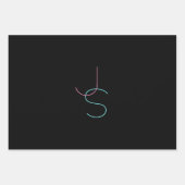 Stijlvolle bewerkbare elke twee modern ogende Init Inpakpapier Vel (Voorkant 3)