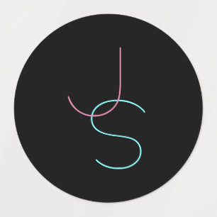 Stijlvolle bewerkbare elke twee modern ogende Init Labels