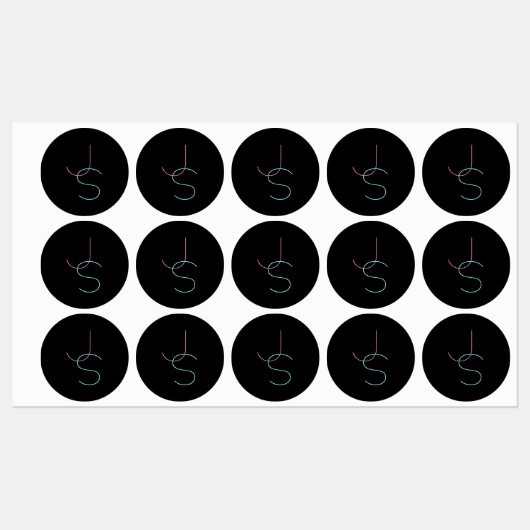 Stijlvolle bewerkbare elke twee modern ogende Init Labels (Vel)
