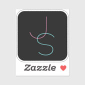 Stijlvolle bewerkbare elke twee modern ogende Init Sticker (Vel)