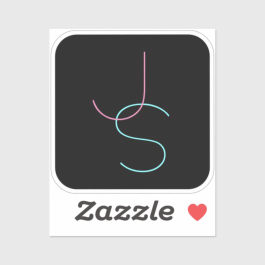 Stijlvolle bewerkbare elke twee modern ogende Init Sticker (Vel)