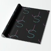 Stijlvolle bewerkbare moderne initialen cadeaupapier (Uitgerold)