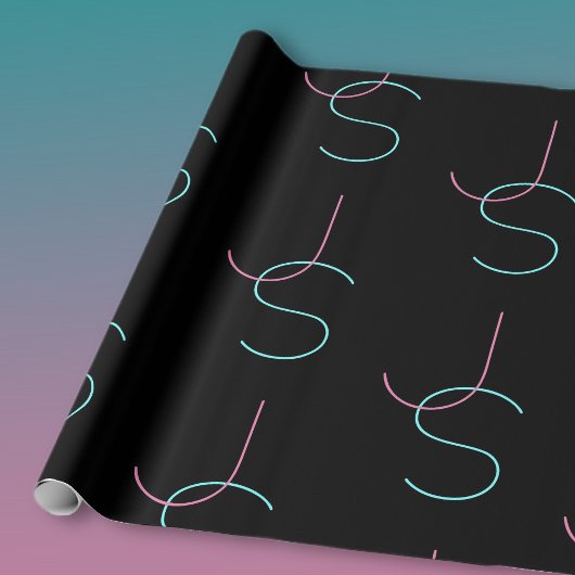 Stijlvolle bewerkbare moderne initialen cadeaupapier