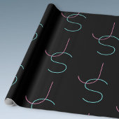 Stijlvolle bewerkbare moderne initialen cadeaupapier