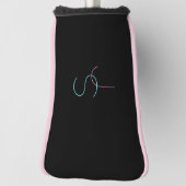 Stijlvolle bewerkbare moderne initialen golfheadcover (Draai 90)