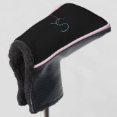 Stijlvolle bewerkbare moderne initialen golfheadcover (3/4 voorkant)