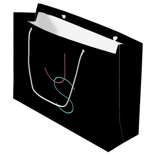 Stijlvolle bewerkbare moderne initialen groot cadeauzakje (Voorkant Gekanteld)