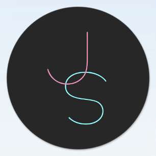 Stijlvolle bewerkbare moderne initialen labels