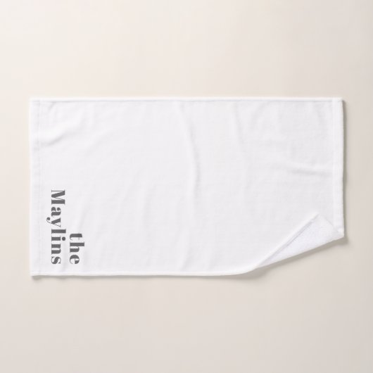 Stijlvolle bewerkbare moderne retro-tekst | Grey Bad Handdoek (Handdoek)