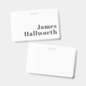 Stijlvolle bewerkbare moderne retro-tekst | Grey Badge (Voor- en achterkant)