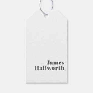 Stijlvolle bewerkbare moderne retro-tekst Grey Cadeaulabel