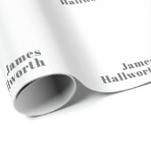 Stijlvolle bewerkbare moderne retro-tekst | Grey Cadeaupapier (Rol Hoek)