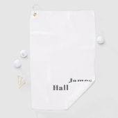 Stijlvolle bewerkbare moderne retro-tekst | Grey Golfhanddoek (Insitu)