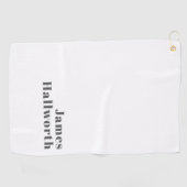 Stijlvolle bewerkbare moderne retro-tekst | Grey Golfhanddoek (Horizontaal)