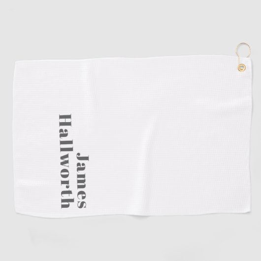Stijlvolle bewerkbare moderne retro-tekst | Grey Golfhanddoek (Horizontaal)
