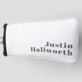 Stijlvolle bewerkbare moderne retro-tekst | Grey Golfheadcover (Voorkant)