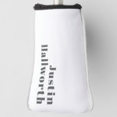 Stijlvolle bewerkbare moderne retro-tekst | Grey Golfheadcover (Draai 90)