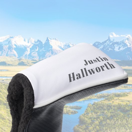 Stijlvolle bewerkbare moderne retro-tekst | Grey Golfheadcover