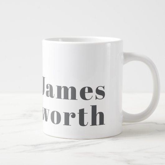 Stijlvolle bewerkbare moderne retro-tekst | Grey Grote Koffiekop (Rechts)