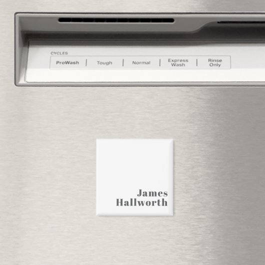 Stijlvolle bewerkbare moderne retro-tekst | Grey Magneet (Insitu (Vaatwasser))