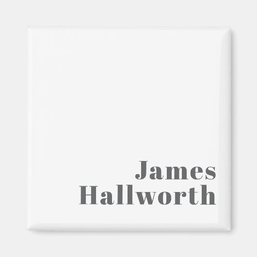 Stijlvolle bewerkbare moderne retro-tekst | Grey Magneet (Voorkant)