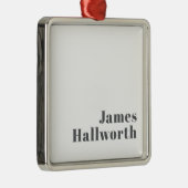 Stijlvolle bewerkbare moderne retro-tekst | Grey Metalen Ornament (Rechts)