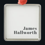 Stijlvolle bewerkbare moderne retro-tekst | Grey Metalen Ornament<br><div class="desc">Stijlvolle aanpasbare grijze tekst,  bewerk zoals u wilt!</div>