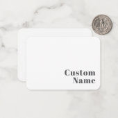 Stijlvolle bewerkbare moderne retro-tekst | Grey Notitiekaartje (Voorkant / Achterkant in situ)