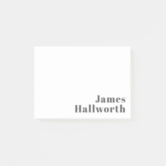 Stijlvolle bewerkbare moderne retro-tekst | Grey Post-it® Notes (Voorkant)