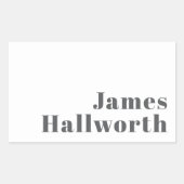 Stijlvolle bewerkbare moderne retro-tekst | Grey Rechthoekige Sticker (Voorkant)