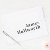 Stijlvolle bewerkbare moderne retro-tekst | Grey Rechthoekige Sticker (Envelop)