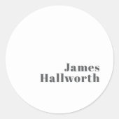 Stijlvolle bewerkbare moderne retro-tekst | Grey Ronde Sticker (Voorkant)